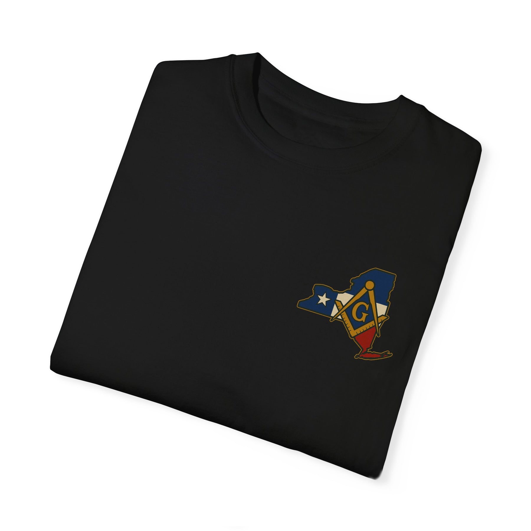 Master Mason Blue Lodge T-Shirt - Garment-Dyed New York Mason - Bricks Masons
