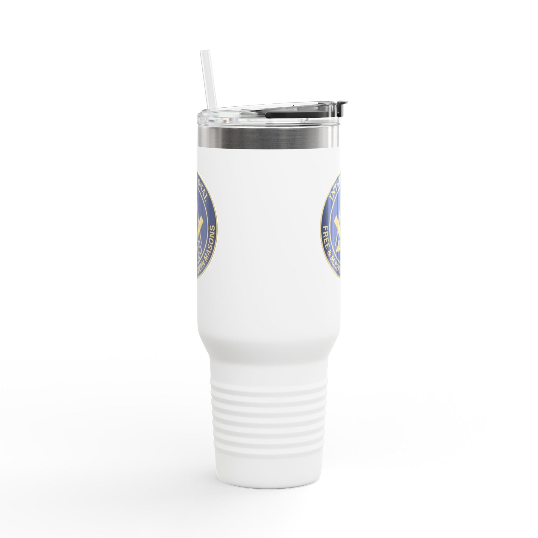 International Masons Ringneck Tumbler - Blue & White Stainless Steel & Insulated - Bricks Masons
