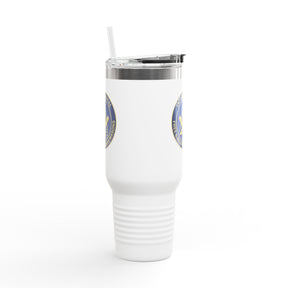 International Masons Ringneck Tumbler - Blue & White Stainless Steel & Insulated - Bricks Masons