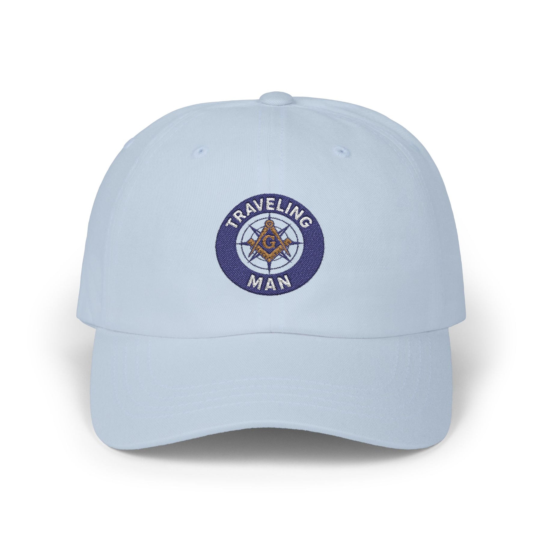 Master Mason Blue Lodge Baseball Cap - Embroidered Traveling Man Dad Cap - Bricks Masons
