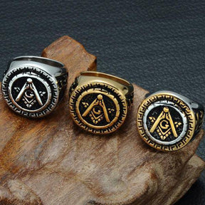 16th Degree Scottish Rite Ring - Round Rose Croix [Multiple Colors] - Bricks Masons