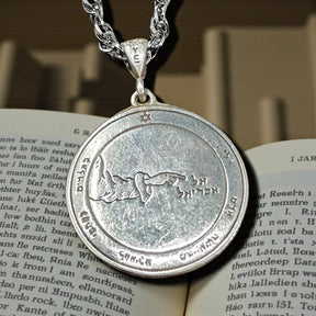 Wiccan pendant Third Pentacle consecrated to the Moon in Silver 3 cm 8 g 44 Seals of Solomon Art 1712 - Bricks Masons