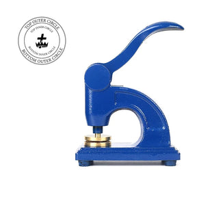 Knights Templar Long Reach Seal Press - Heavy Embossed Stamp Blue Color Customizable - Bricks Masons