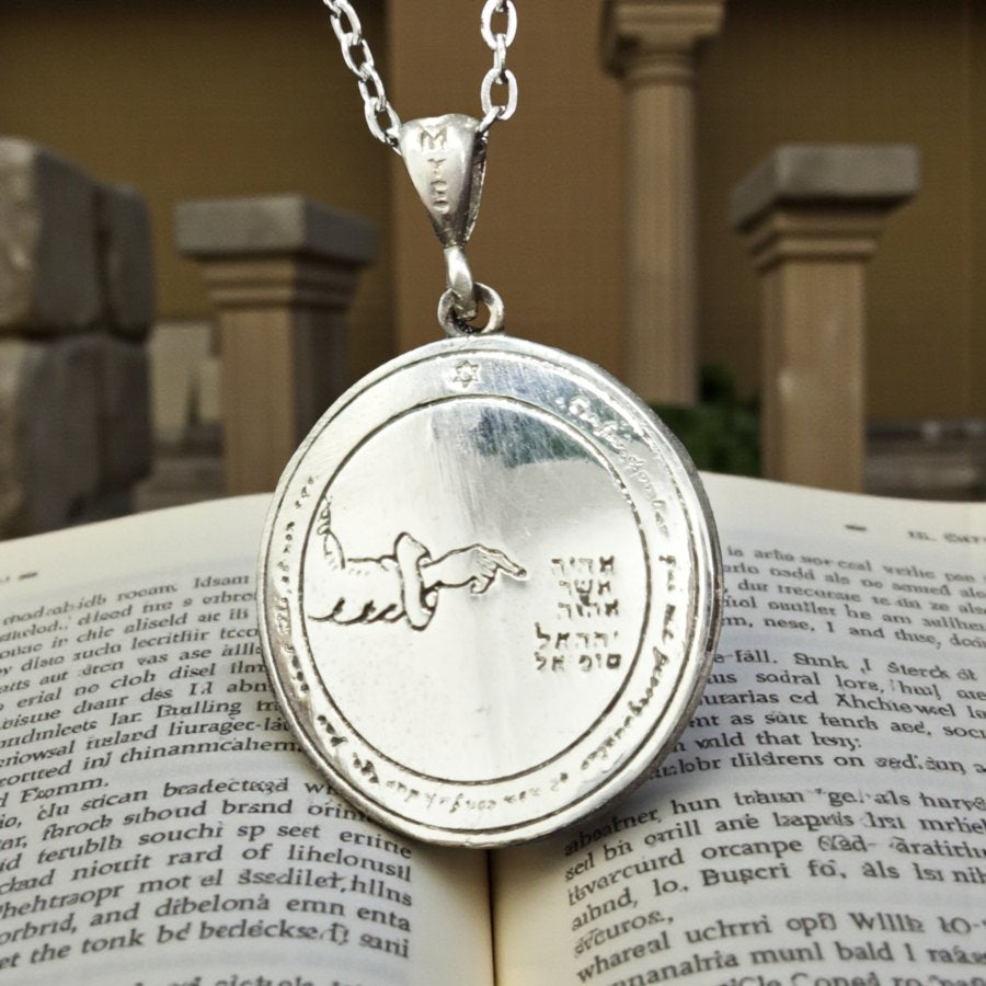 Wiccan Pendant Fourth Pentacle consecrated to the Moon in Silver 3 Cm 8 Gr 44 Seals of Solomon Art 1722 - Bricks Masons