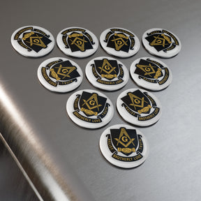Master Mason Blue Lodge Magnet - Decorative Refrigerator - Bricks Masons