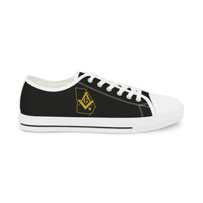 Master Mason Blue Lodge Sneaker - Low Top Sneaker Black & White Georgia Map Mason - Bricks Masons