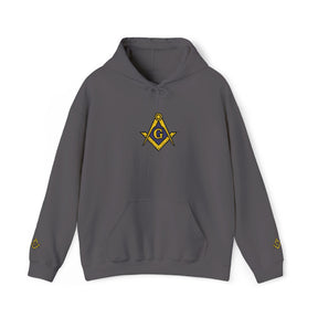 Master Mason Blue Lodge Hoodie - Soft Cotton Poly Blend Embroidered Detail - Bricks Masons