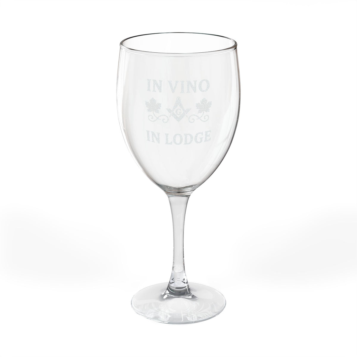Master Mason Blue Lodge Wine Glass - In Vino In Lodge with Square & Compass G - Bricks Masons