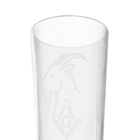 Master Mason Blue Lodge Pint Glass - Square & Compass G with Goat - Bricks Masons