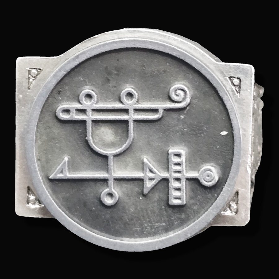 Demon Ring 43 MARQUES SABNOCK 72 Demons Lesser Key of Solomon Goetia In Silver 2.2 cm x 1.8 cm 18 Gr Art 1821 - Bricks Masons