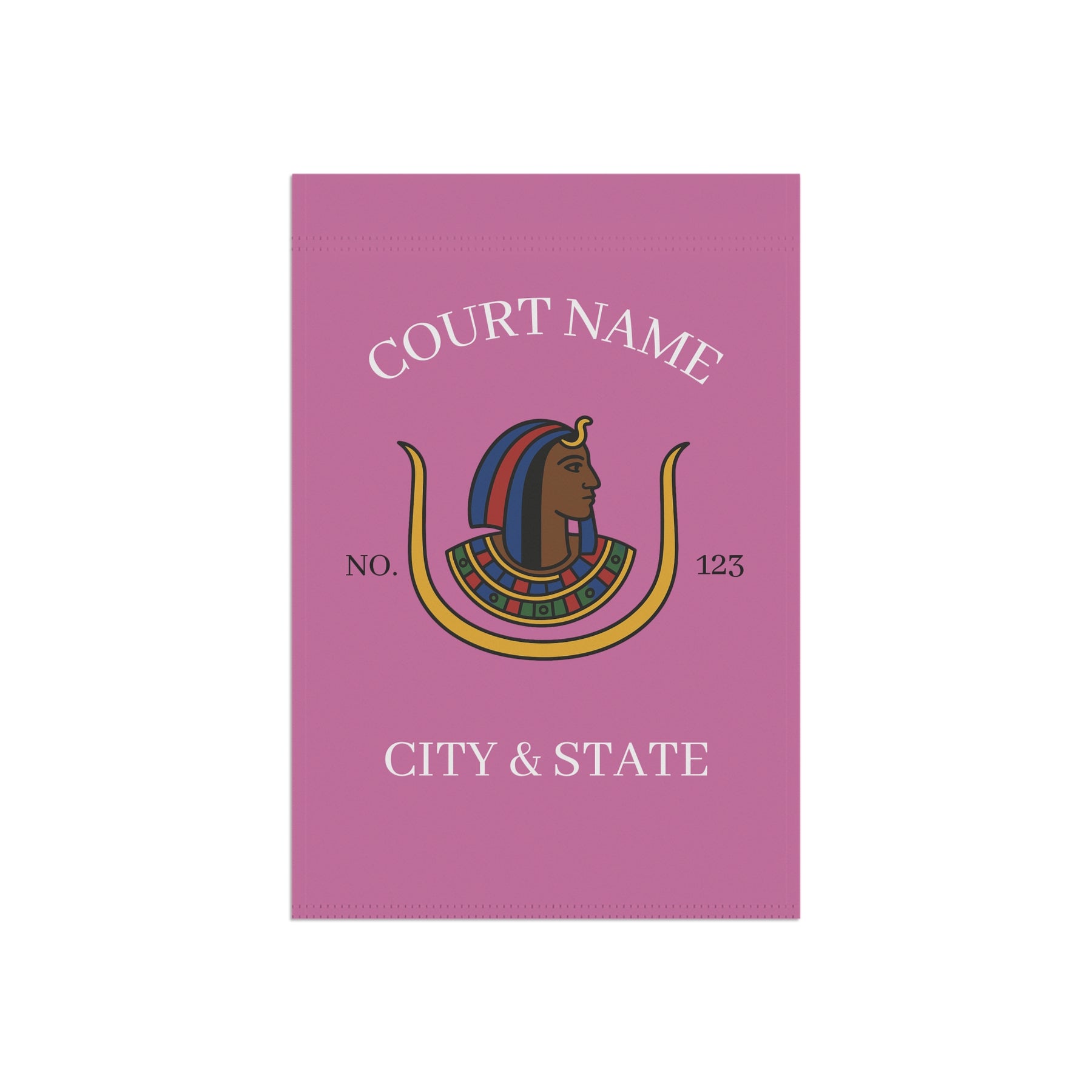 DOI Yard Flag - Pink Poly Poplin With Personalization - Bricks Masons
