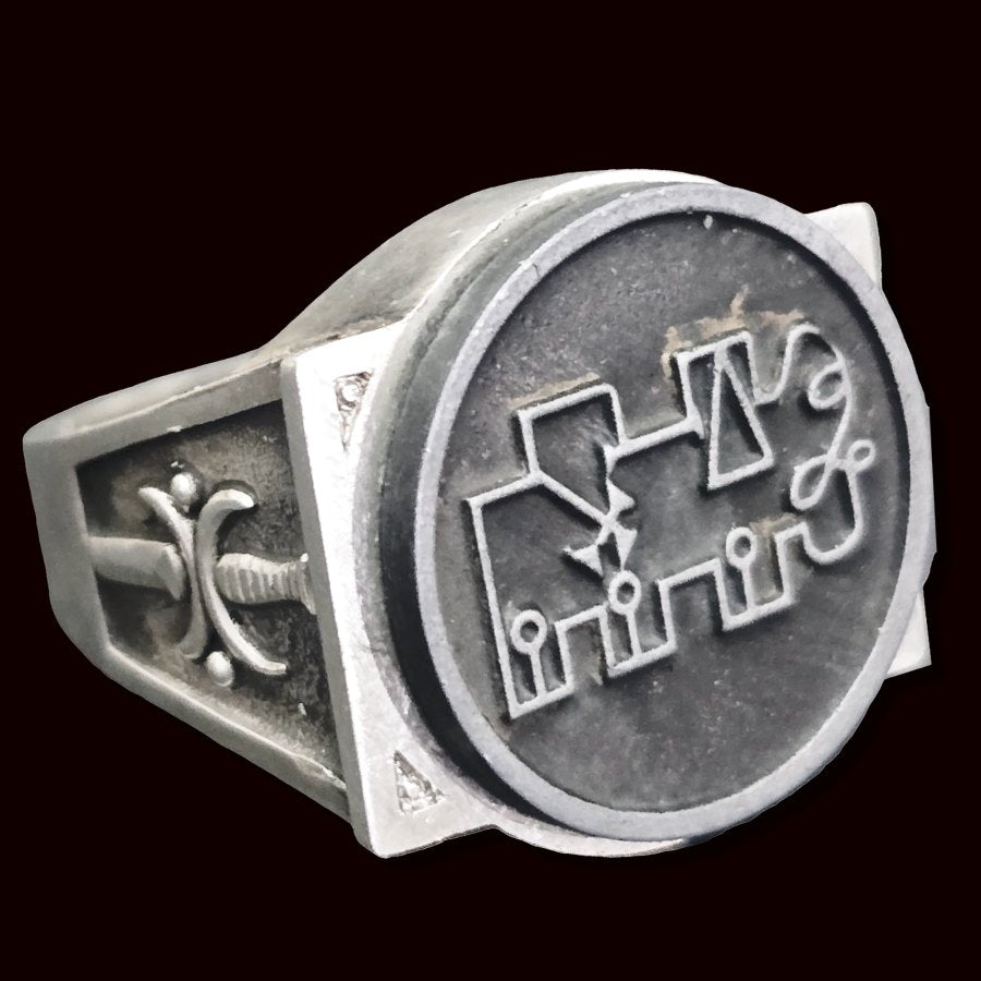 Demon Ring 66 MARQUES CIMEJES 72 Demons Lesser Key of Solomon Goetia In Silver 2.2 cm x 1.8 cm 18 Gr Art 1844 - Bricks Masons