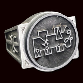 Demon Ring 66 MARQUES CIMEJES 72 Demons Lesser Key of Solomon Goetia In Silver 2.2 cm x 1.8 cm 18 Gr Art 1844 - Bricks Masons