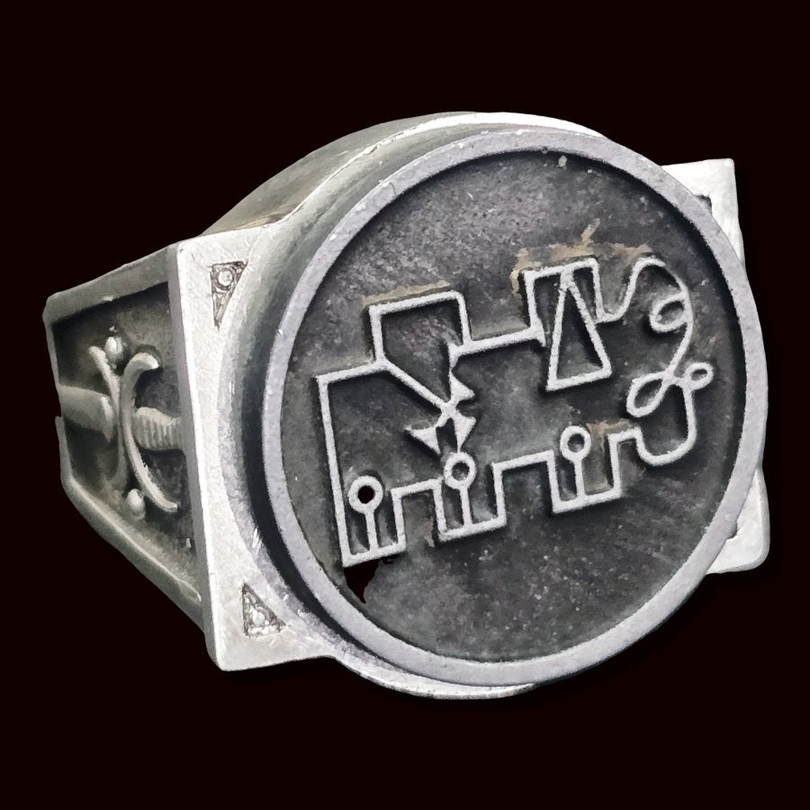 Demon Ring 66 MARQUES CIMEJES 72 Demons Lesser Key of Solomon Goetia In Silver 2.2 cm x 1.8 cm 18 Gr Art 1844 - Bricks Masons