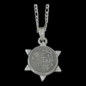 I wove the Demon 32 King Asmodai and the Secret Seal of Solomon, 72 Demons, Lesser Key of Solomon, Goetia, in Silver, 3 x 2.5 cm, 12 g, Art 1891 - Bricks Masons