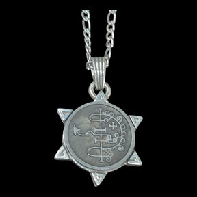 I wove the Demon 32 King Asmodai and the Secret Seal of Solomon, 72 Demons, Lesser Key of Solomon, Goetia, in Silver, 3 x 2.5 cm, 12 g, Art 1891 - Bricks Masons