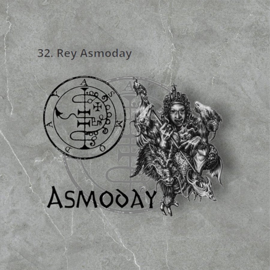 I wove the Demon 32 King Asmodai and the Secret Seal of Solomon, 72 Demons, Lesser Key of Solomon, Goetia, in Silver, 3 x 2.5 cm, 12 g, Art 1891 - Bricks Masons