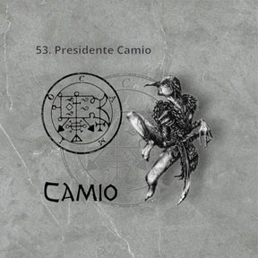 Demon Pendant 53 PRESIDENT CAMIO and Secret Seal Solomon 72 Demons Minor Key of Solomon Goetia In Silver 3 x 2.5 cm 12 Gr Art 1912 - Bricks Masons