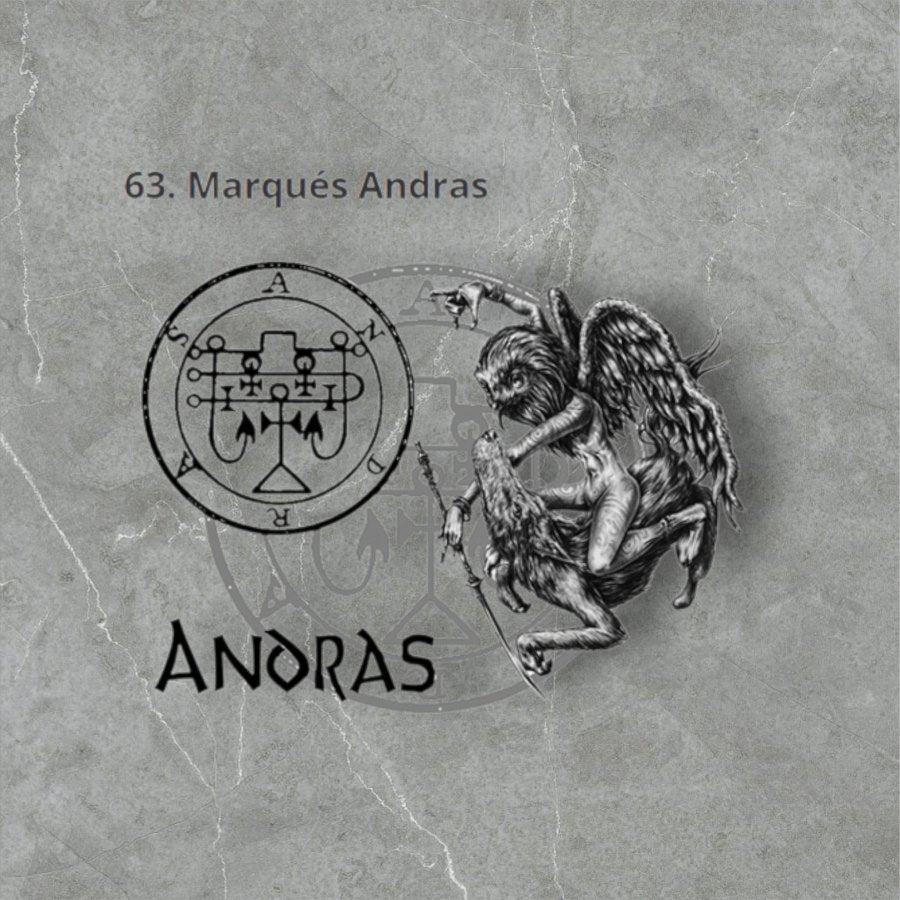 I wove the Demon 63 MARQUES ANDRAS and the Secret Seal of Solomon 72 Demons, Lesser Key of Solomon, Goetia, in Silver, 3 x 2.5 cm, 12 g, Art 1922 - Bricks Masons