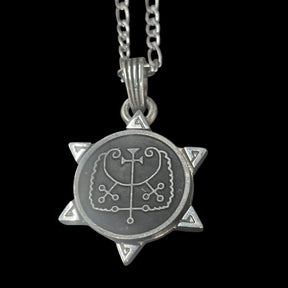I wove the Demon 64 DUKE AURES and the Secret Seal of Solomon 72 Demons, Lesser Key of Solomon, Goetia, in Silver, 3 x 2.5 cm, 12 g, Art 1923 - Bricks Masons