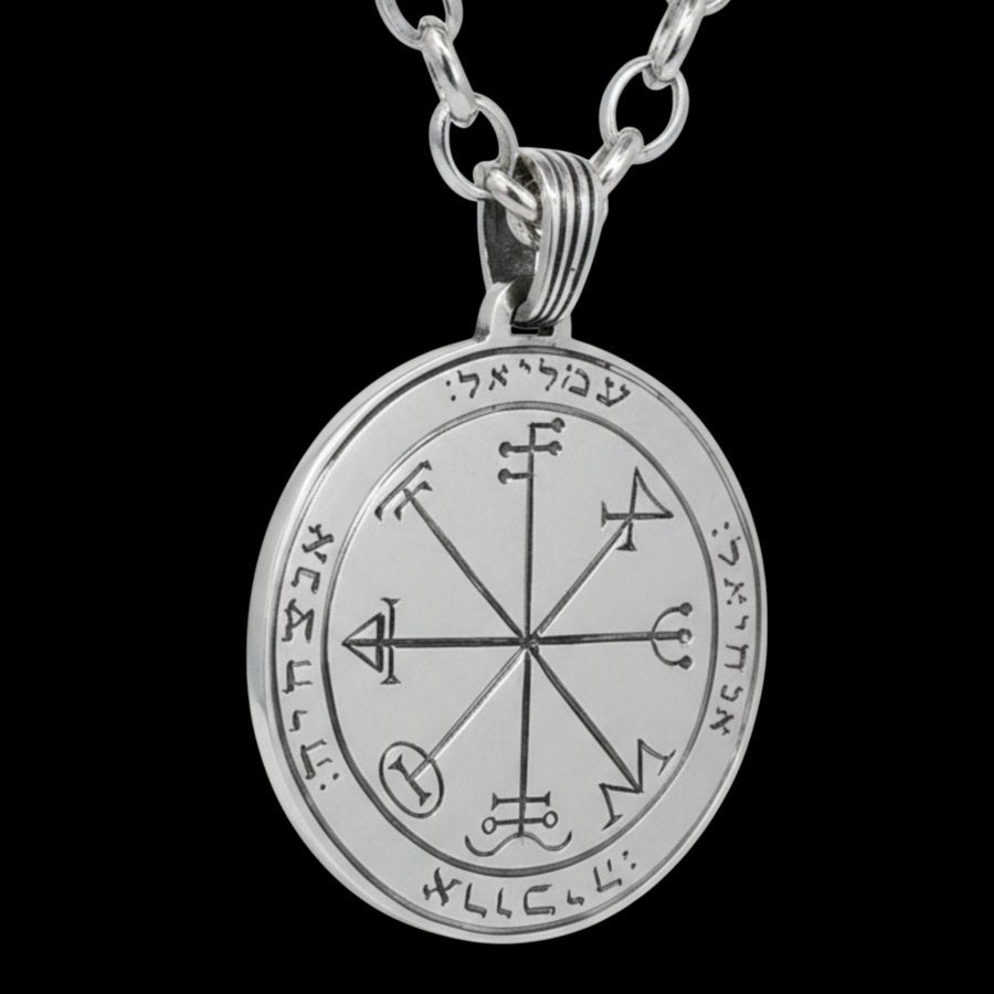 Third and First Pentacle pendant consecrated to Saturn in Silver 3 cm 12 g 44 Seals of Solomon Art 1955 - Bricks Masons