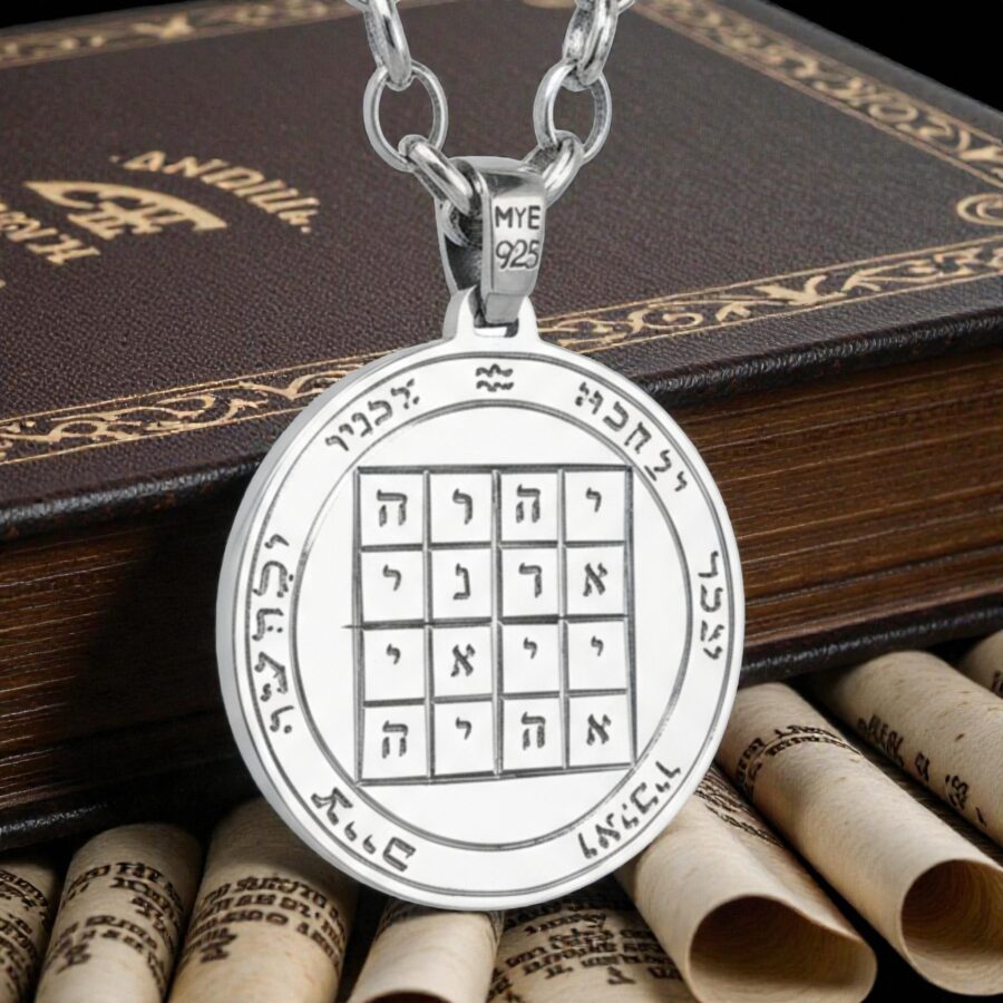 Third and First Pentacle pendant consecrated to Saturn in Silver 3 cm 12 g 44 Seals of Solomon Art 1955 - Bricks Masons