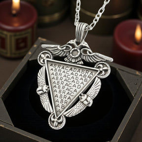 Silver Abracadabra And Isis Pendant 4.5 X 4 Cm Weighs 15 Gr Art 196 - Bricks Masons