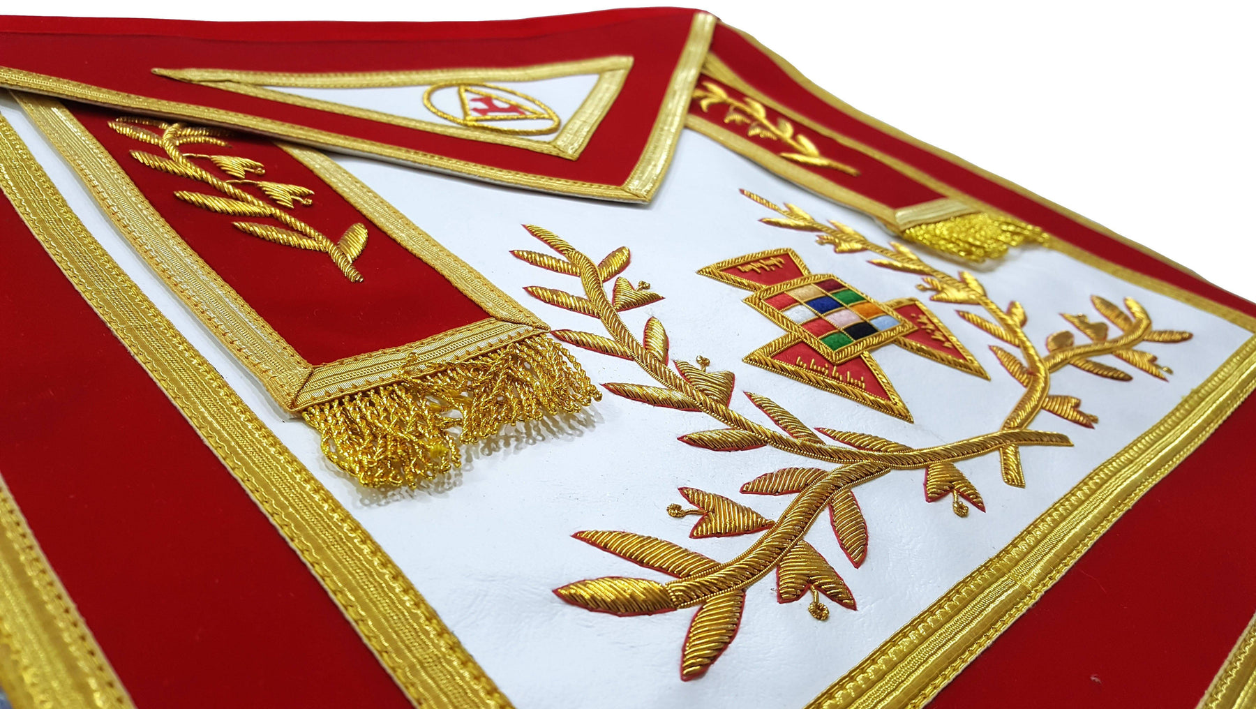 Past High Priest Royal Arch Chapter Apron - Red with Gold Braid