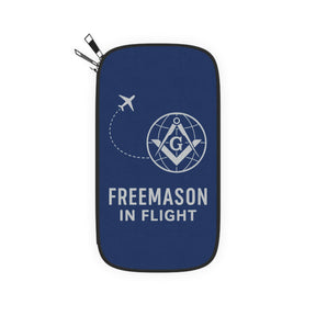 Master Mason Blue Lodge Passport Wallet - Navy Blue Freemason In Flight - Bricks Masons