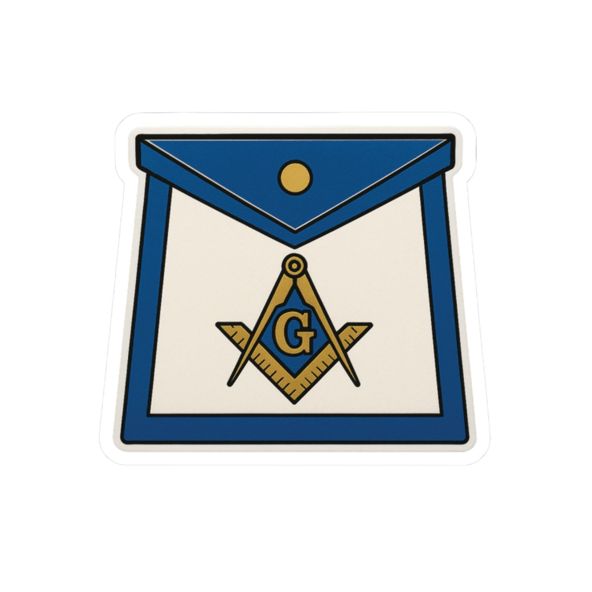 Master Mason Blue Lodge Sticker Decal - Kiss-Cut Masonic Apron - Bricks Masons