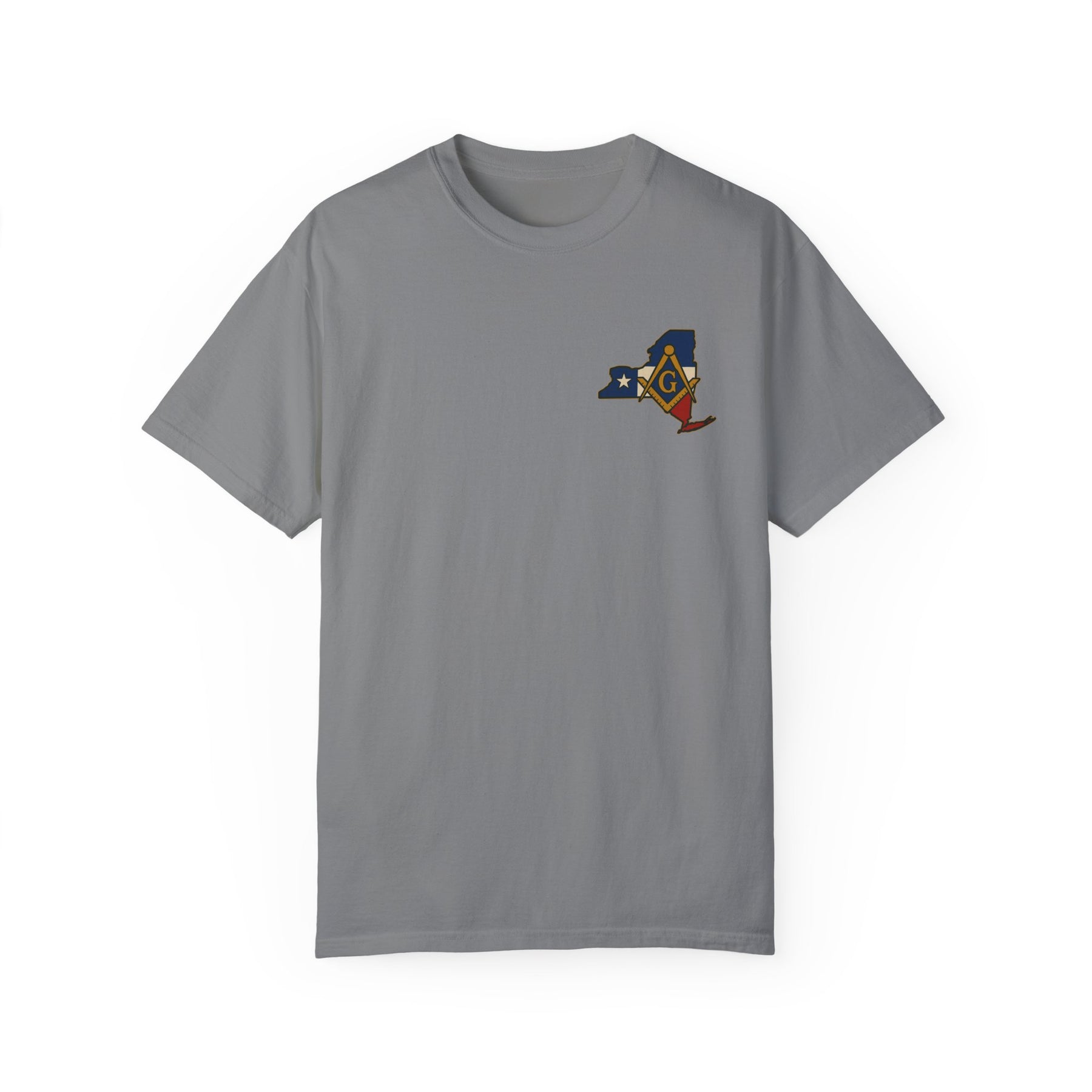 Master Mason Blue Lodge T-Shirt - Garment-Dyed New York Mason - Bricks Masons