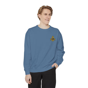 Master Mason Blue Lodge Sweatshirt - Embroidered Emblem Square & Compass G - Bricks Masons
