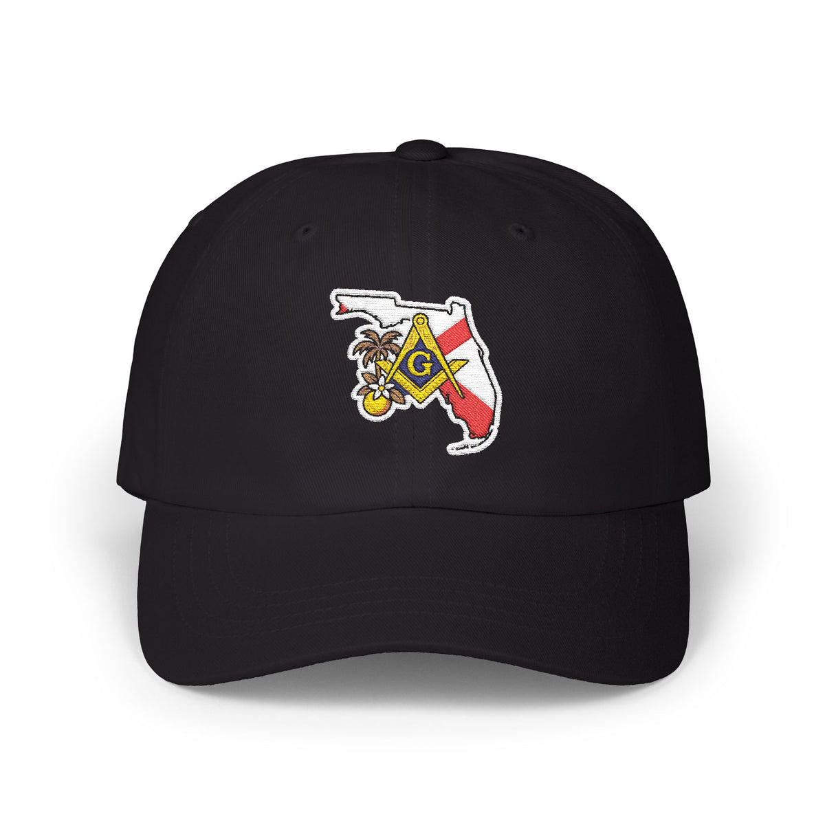 Master Mason Blue Lodge Baseball Cap - Florida With Orange Blossom - Bricks Masons