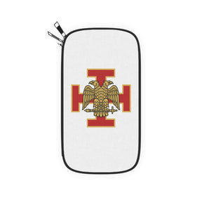 33rd Degree Scottish Rite Passport Wallet - Red Cross With Gold Eagles Wings Down - Bricks Masons