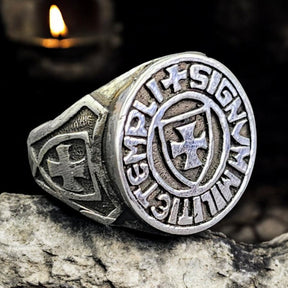 Knights Templar Ring 1.7 cm 8 g Silver Art 271 - Bricks Masons