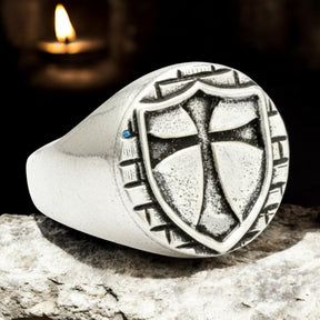 Knights Templar Ring Templar Cross Silver 1.6 cm 9 g Art 285 - Bricks Masons