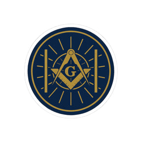 Master Mason Blue Lodge Sticker Decal - Kiss-Cut Colorful - Bricks Masons