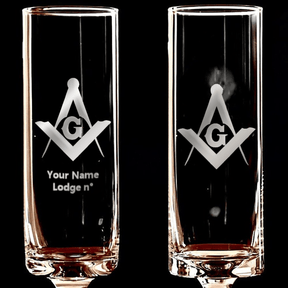 Master Mason Blue Lodge Champagne Flute - 2 Pieces Set