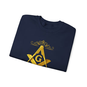 Master Mason Blue Lodge Sweatshirt - Wisdom Strength & Beauty Square & Compass G - Bricks Masons
