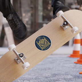 Master Mason Blue Lodge Sticker Decal - Gold & Blue Water Resistant Vinyl - Bricks Masons