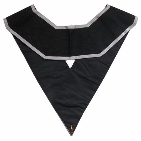 30th Degree Scottish Rite Collar - KAES Black Moire with Grey Borders - Bricks Masons