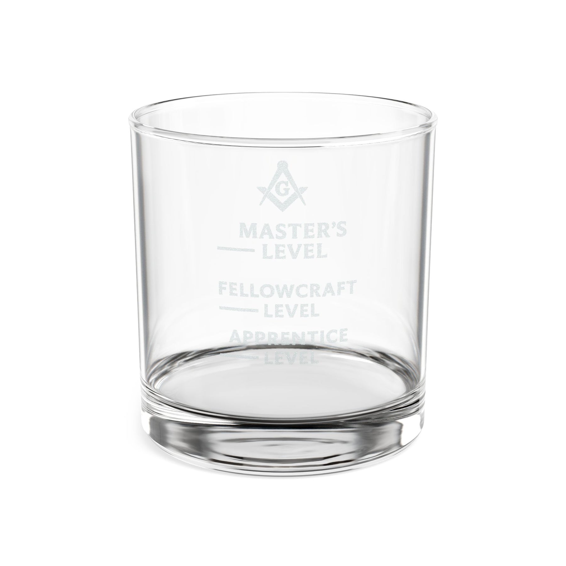 Master Mason Blue Lodge Whiskey Glass - Apprentice Fellowcraft & Master Level Glass