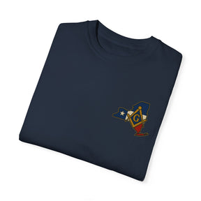 Master Mason Blue Lodge T-Shirt - Garment-Dyed New York Mason - Bricks Masons
