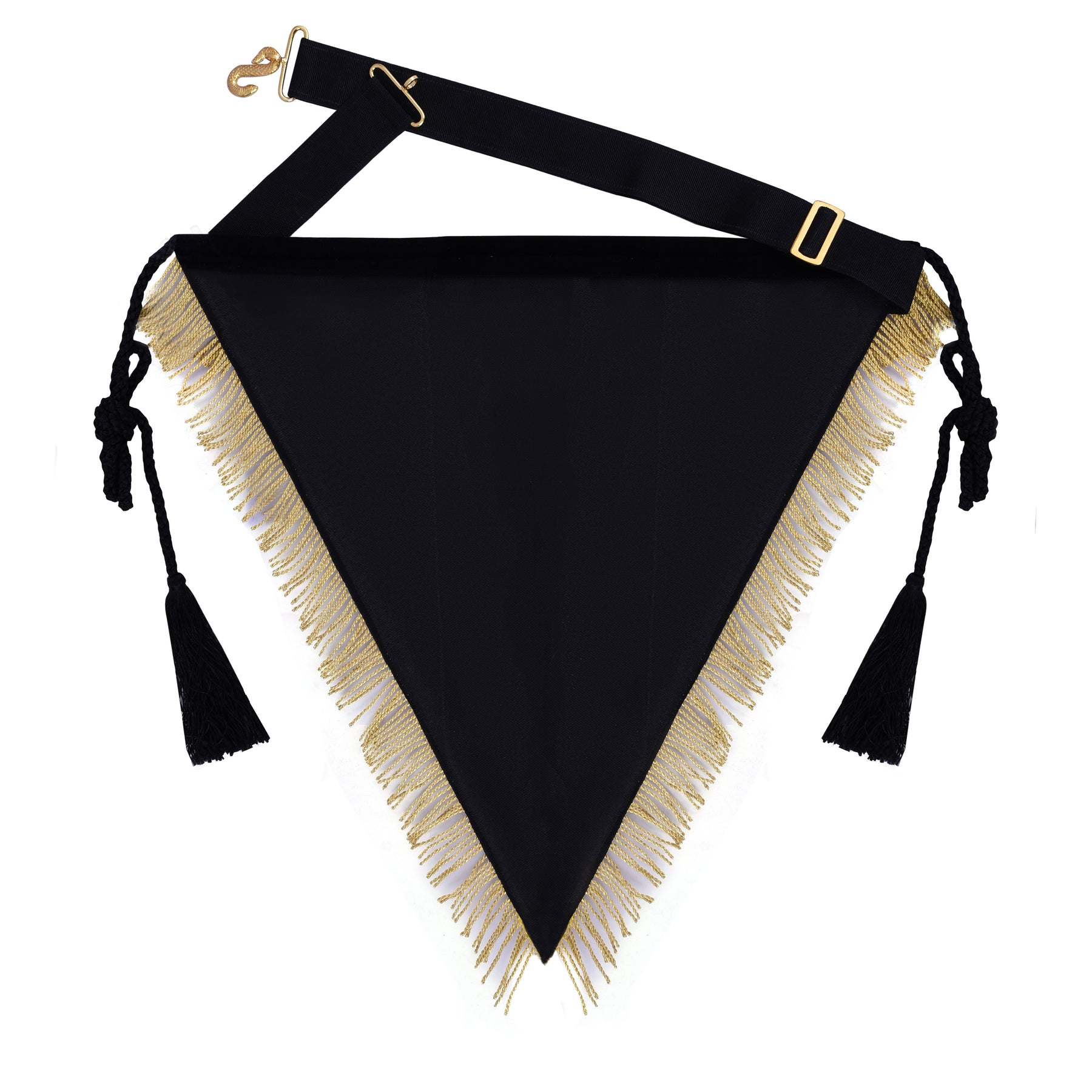 32nd Degree Scottish Rite Apron - Black Velvet Hand Embroidery With Tassels - Bricks Masons