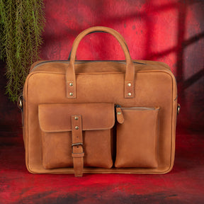 32nd Degree Scottish Rite Briefcase - Brown Leather - Bricks Masons
