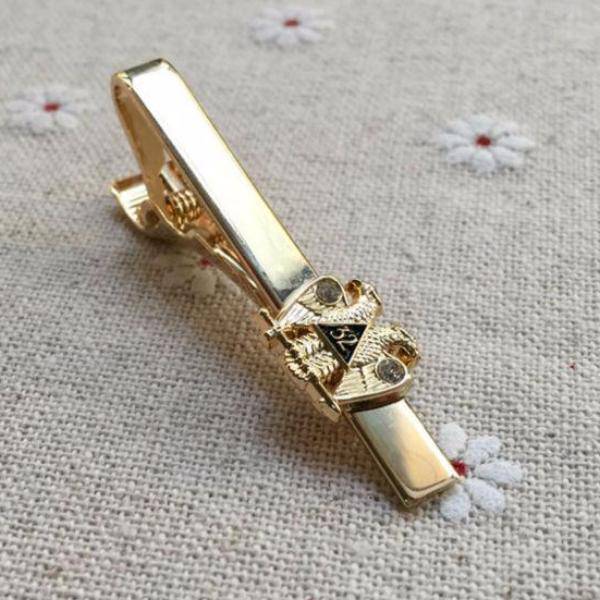32nd Degree Scottish Rite Tie Clip - Double Headed Eagle with Rhinestone - Bricks Masons