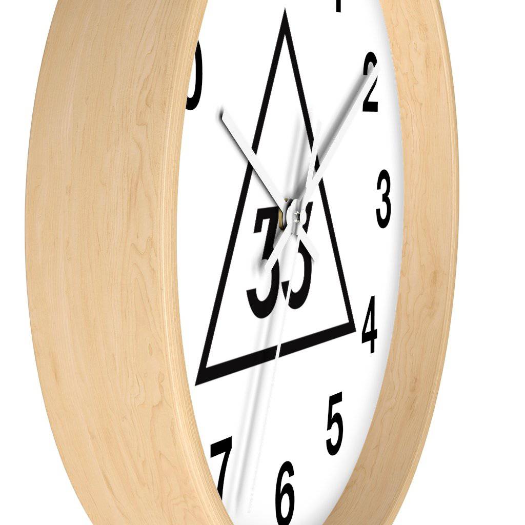 33rd Degree Scottish Rite Clock - Wooden Frame - Bricks Masons