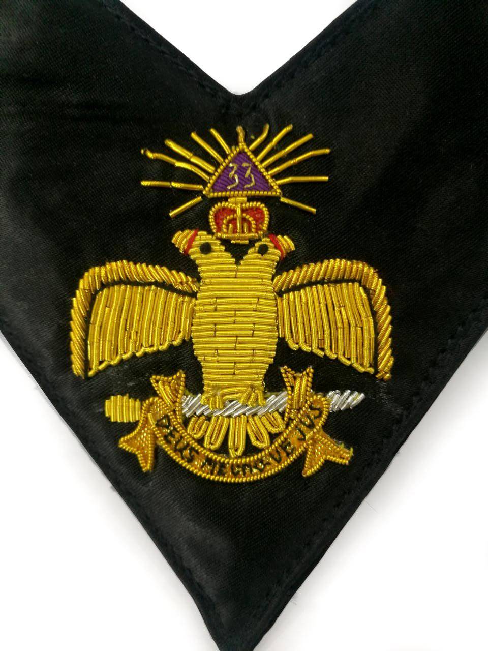 33rd Degree Scottish Rite Collarette - Wings Down Black Ribbon