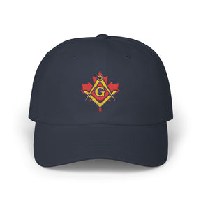Master Mason Blue Lodge Canada Jurisdiction Baseball Cap - Red Maple Leaf S&C - Bricks Masons