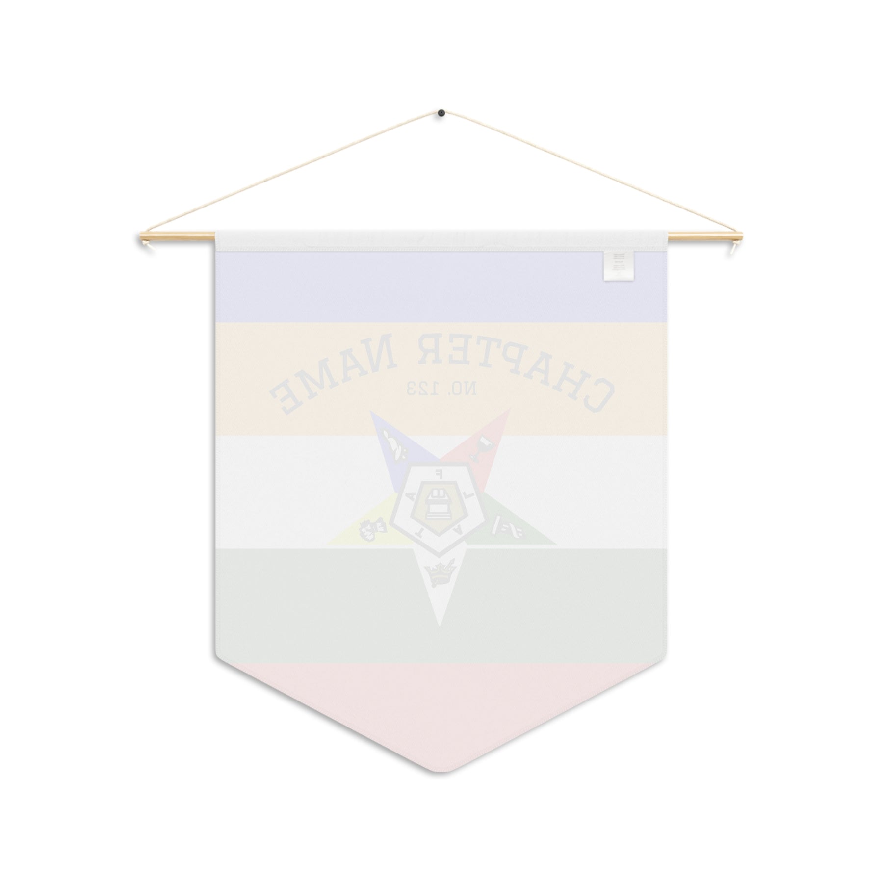 OES Pennant - Colorful Star on Polyester Twill With Personalization - Bricks Masons